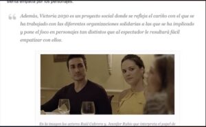 Raúl Cabrera, Comienza el rodaje de la película Victoria 2030, Largometraje que se rueda entre Navarra y Madrid.